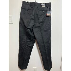 Pierre Cardin Mens Black Corduroy Pants Straight Leg Flat Front Trousers 36x32